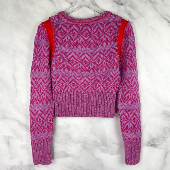 NWT Urban Outfitters BDG Noah Mystic Crew Neck Chunky Knit Sweater Top Pink S - Picture 6 of 10